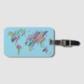 Étiquette À Bagage Carte Rainbow World (Devant Horizontal)