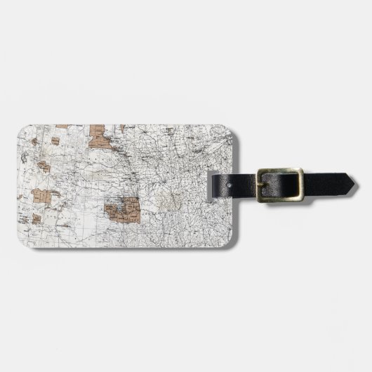 ÉTIQUETTE À BAGAGE CARTE : RÉSERVES, 1888 (Devant horizontal)