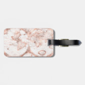 Étiquette À Bagage Carte rose du monde d'antiquité de parties (Dos horizontal)