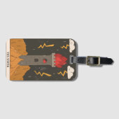 Étiquette À Bagage Carte Tarot moderne Major Arcana Tower, ésotérique (Devant Horizontal)