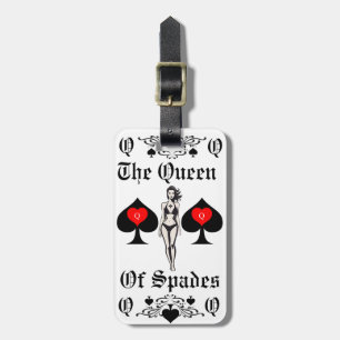 Étiquette À Bagage Carte Tarot Queen of Spades Thunder_Cove