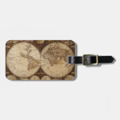 Étiquette À Bagage Carte vintage (Devant horizontal)