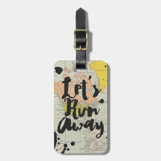 Étiquette À Bagage Carte vintage cool fuir la typographie de voyage