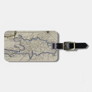 Étiquette À Bagage Carte vintage de la République Dominicaine (1750)