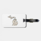 Étiquette À Bagage Carte vintage d'image du Michigan (Dos horizontal)