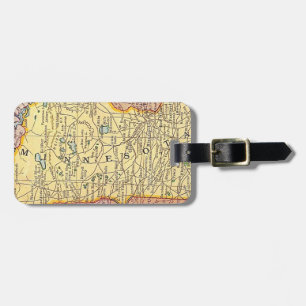 Étiquette À Bagage Carte vintage du Minnesota