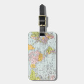 Étiquette À Bagage Carte vintage du monde (Devant Vertical)