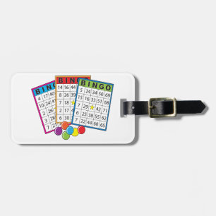 Étiquette À Bagage Cartes de jeu de bingo colorées avec jetons