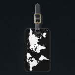 Étiquette À Bagage cartes du monde ~ couleur personnalisable<br><div class="desc">Une carte graphique du monde noir,  où vous pouvez ajouter de la couleur sur les continents</div>