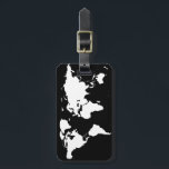 Étiquette À Bagage cartes du monde ~ couleur personnalisable<br><div class="desc">Une carte graphique du monde noir,  où vous pouvez ajouter de la couleur sur les continents</div>