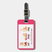 Étiquette À Bagage Cartographier Chien Manger Sleep Sing (Devant Vertical)