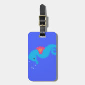 Étiquette À Bagage Carton bleu Seahorse (Devant Vertical)