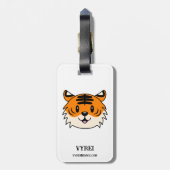 Étiquette À Bagage Carton doux et souriant tigre (Dos Vertical)