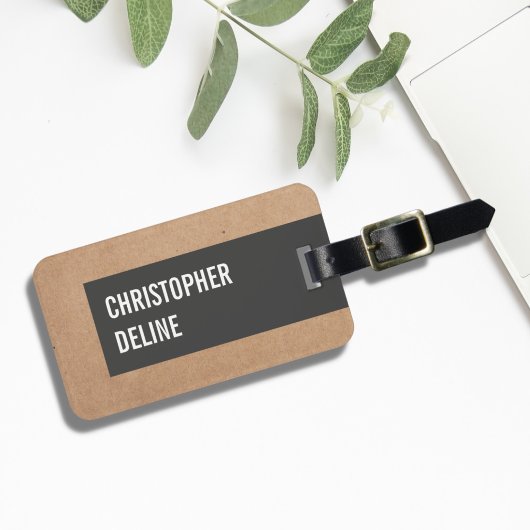 Étiquette À Bagage Carton unique cool Gris Gris