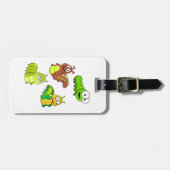 Étiquette À Bagage Cartoon Caterpillar Characters Adorable Insects (Devant horizontal)