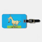 Étiquette À Bagage Cartoon de chèvre souriant animal de ferme (Devant horizontal)