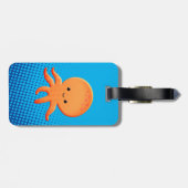 Étiquette À Bagage Cartoon mignon bébé poulpe bleu océan (Dos horizontal)