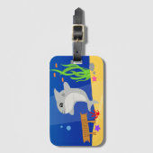 Étiquette À Bagage Cartoon océanique couleur requin gris (Devant Vertical)