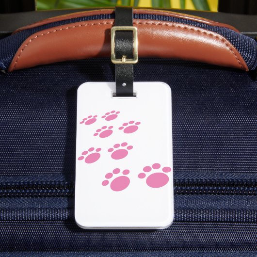 Étiquette À Bagage Cartoon rose mignon Pet Paw Trail (Insitu Rectoal 2)