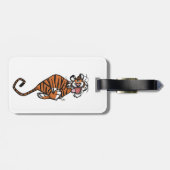 Étiquette À Bagage Cartoon Running Tiger (Dos horizontal)