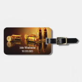 Étiquette À Bagage Cartouches dorées personnalisées (Devant horizontal)