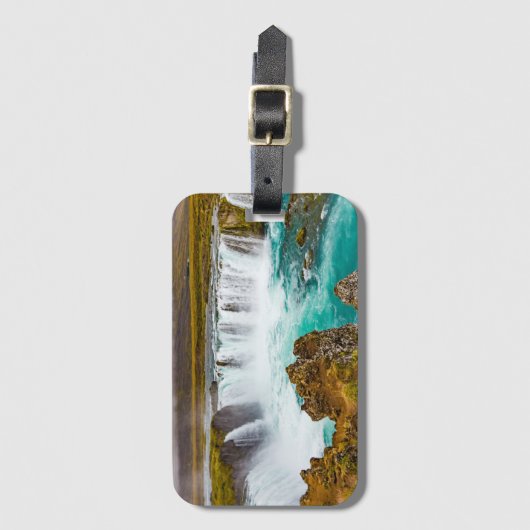 Étiquette À Bagage Cascade de Godafoss, Islande (Devant Vertical)