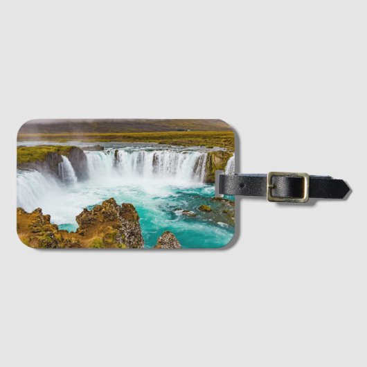 Étiquette À Bagage Cascade de Godafoss, Islande (Devant Horizontal)