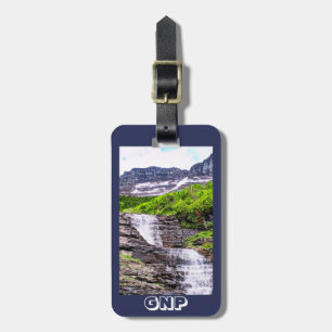 Étiquette À Bagage Cascades de fonte glaciaire se précipitent au larg