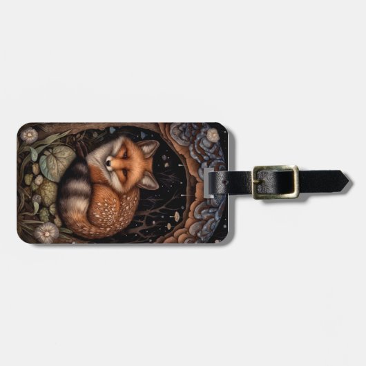 Étiquette À Bagage Case Porte-monnaie Fox de minuit (Devant horizontal)