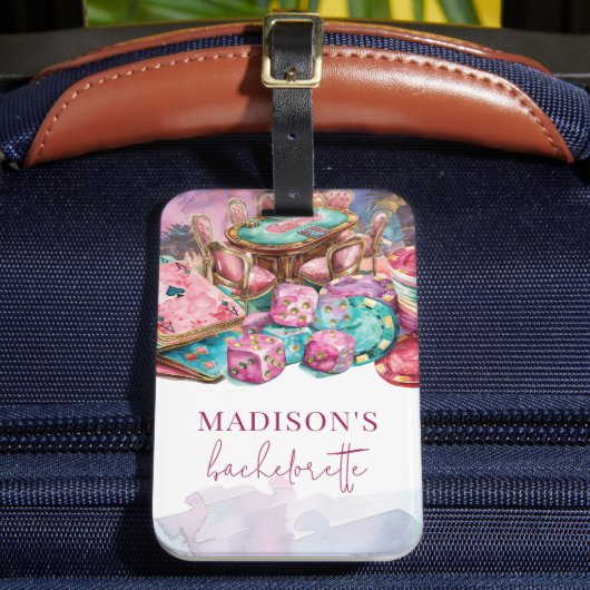 Étiquette À Bagage Casino Gambling Bachelorette Luxe Rose (Insitu Rectoal 2)