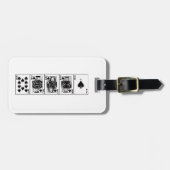 Étiquette À Bagage Casino Night Poker Royal Straight Flush Spades (Devant horizontal)