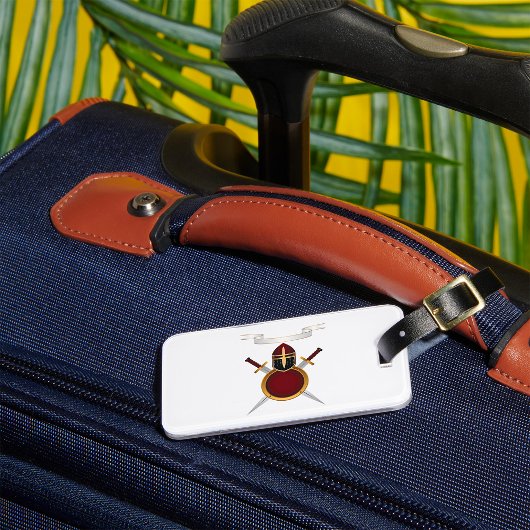 Étiquette À Bagage Casque Chevalier Médiéval Crest Bouclier des épées