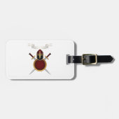 Étiquette À Bagage Casque Chevalier Médiéval Crest Bouclier des épées (Devant horizontal)