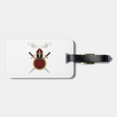 Étiquette À Bagage Casque Chevalier Médiéval Crest Bouclier des épées (Dos horizontal)