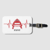 Étiquette À Bagage Casque de pompier Heartbeat personnalisé (Devant Horizontal)
