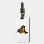 Étiquette À Bagage Casque et barbe de la tête de guerrier viking Fier (Devant Vertical)