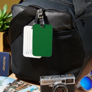 Étiquette À Bagage Casque vert forêt à un côté avec fente de carte