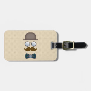 Étiquette À Bagage Casquette supérieur, moustache, verres et cravate