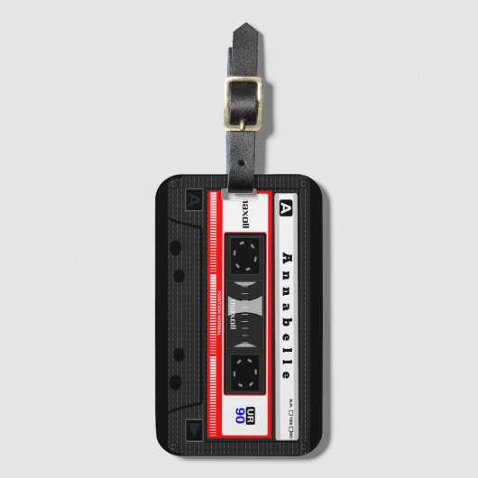 Étiquette À Bagage Cassette Old School Personnalisez (Devant Vertical)