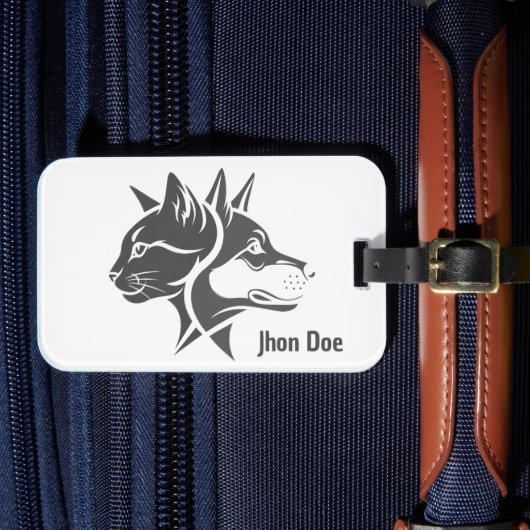 Étiquette À Bagage Cat and Dog 2 Sides-Face (Insitu Rectoal 4)