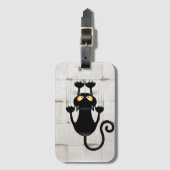 Étiquette À Bagage Cat Falling down fun dessin personnage (Devant Vertical)