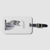 Étiquette À Bagage Cat gris Purr (Devant Horizontal)