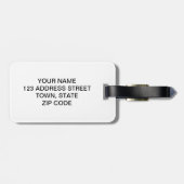 ÉTIQUETTE À BAGAGE CAT NOIR DE MOUSTACHE ROSE DRÔLE (Dos horizontal)