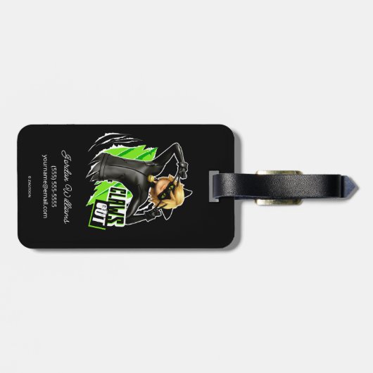 Étiquette À Bagage Cat Noir | Graphisme de découpe (Dos horizontal)