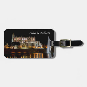 Étiquette À Bagage Cathédrale de Palma de Mallorca la nuit - Espagne