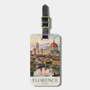Étiquette À Bagage Cathédrale du Duomo de Florence aquarelle voyage I