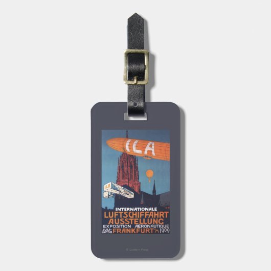 Étiquette À Bagage Cathédrale rouge - ?ère exposition aéronautique (Devant Vertical)