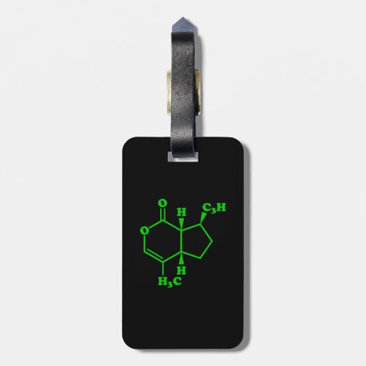 Étiquette À Bagage Catnip Nepetalactone Formule chimique moléculaire (Dos Vertical)