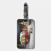 Étiquette À Bagage Cavalier King Charles Spaniel Caravane Noël (Dos Vertical)