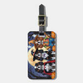 Étiquette À Bagage Cavalier King Charles Spaniel Citrouille Halloween (Devant Vertical)